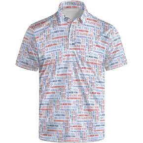 Men‘s Golf Shirt Funny Polo Shirts Short Sleeve Golf Polo Shirts Gifts Print Shirts