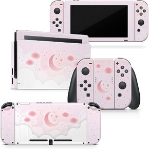 TACKY DESIGN Clouds Skin Compatible with Nintendo Switch Skin Decal, Sun & Moon Switch Skin, Nintendo Switch Stickers Vinyl 3m, Full wrap Cover