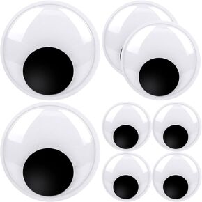 8 Pcs Assorted Sizes Self-Adhesive Googly Eyes, Large Wiggle Eyes for DIY Crafts, Big Fake Eye for Halloween Christmas Decorations, Scrapbooking, Kids' Stick-On Craft Eyes Creative Project
