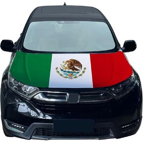 Mexico Hood Cover Flag - 59x51 in Car Hood Cover Mexico Flag for Car Decor, Patriotic Car Mexico Flag Car Bonnet Banner with 2 Pack Adjustable Triangular Fasteners in Kuwait
