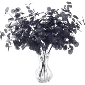 6 Pcs Fall Stems Eucalyptus Artificial Fall Leaves Tall Autumn Decor 24" Foam Leaf Branches for Fall Halloween Thanksgiving Decoration Floral Arrangements