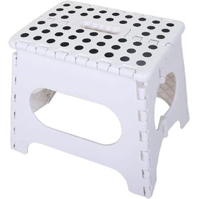 Fisiei Step Stool,Step stools for Adults,Folding Step Stool,Folding Stool,Foldable Stool,Small Step Stool for Kitchen,Bathroom,Living Room,Bedroom, Office, etc.(White, 13inch)