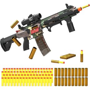 Electric Soft Bullet Toy Gun for Boys, Auto-Manual Shell Ejecting Toy Foam Blasters & Guns with 80 Soft Darts, Shooting Games Educational Toys for 6, 8,12,14+ Kids, for Kids