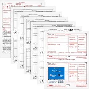 Adams 2024 W2 Tax Forms 2024, 6 Part Laser/Inkjet Tax Forms, 50 Employees, Includes 6 W3 Forms, Access to Tax Forms Helper (1009322)