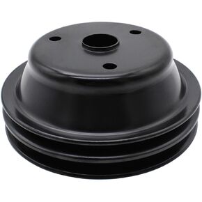 1 Pcs Polished Steel Crankshaft Pulley Double-Groove LWP Long Water Pump Compatible with Small Block Chevy SBC 262 265 267 283 302 305 307 327 350 400