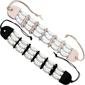 outROAR Gear Native American Style Bracelet (Pair), Buffalo Bone Beads, White Black Beige Indian Style Jewelry for men or women