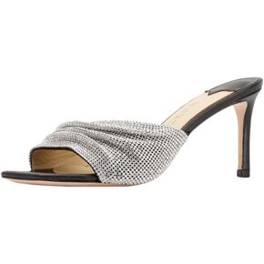 XOBZJH Luxury Designer Women's Stiletto Heeled Rhinestone Sandals Summer Open Toe Crystals Sandals Bride Wedding Dress Shoes