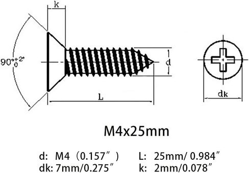 M4x45mm شقة رئيس الخشب الذاتي التنصت الفولاذ المقاوم للصدأ المسمار فيليبس رئيس الحفر الذاتي 50 قطعة in Kuwait