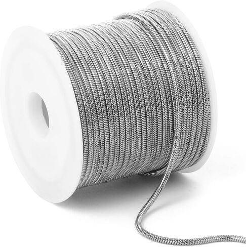 33 Feet Stainless Steel Snake Chains Roll, 1mm 304 Stainless Steel Round Snake Chain Bulk Spool for Jewelry Making DIY Craft in Saudi Arabia