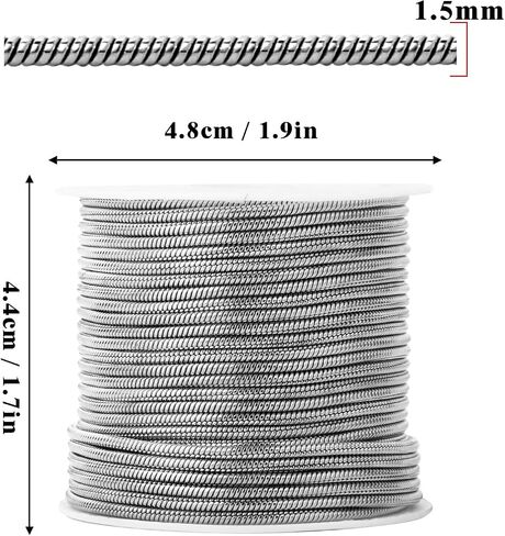 33 Feet Stainless Steel Snake Chains Roll, 1mm 304 Stainless Steel Round Snake Chain Bulk Spool for Jewelry Making DIY Craft in Saudi Arabia