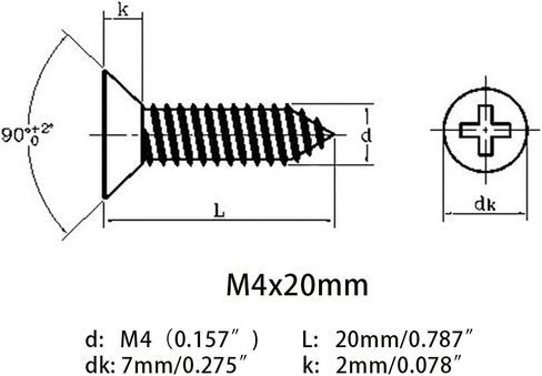 M4x45mm شقة رئيس الخشب الذاتي التنصت الفولاذ المقاوم للصدأ المسمار فيليبس رئيس الحفر الذاتي 50 قطعة in Kuwait