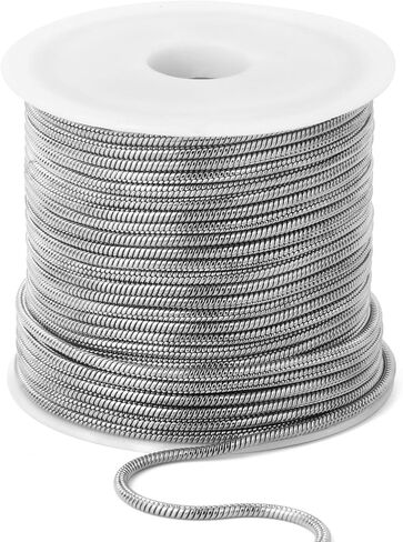 33 Feet Stainless Steel Snake Chains Roll, 1mm 304 Stainless Steel Round Snake Chain Bulk Spool for Jewelry Making DIY Craft in Saudi Arabia