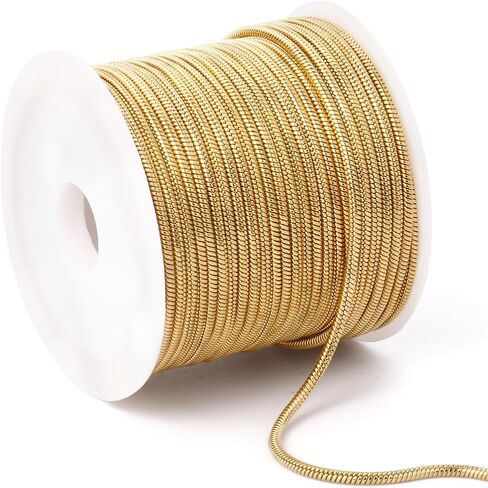 33 Feet Stainless Steel Snake Chains Roll, 1mm 304 Stainless Steel Round Snake Chain Bulk Spool for Jewelry Making DIY Craft in Saudi Arabia