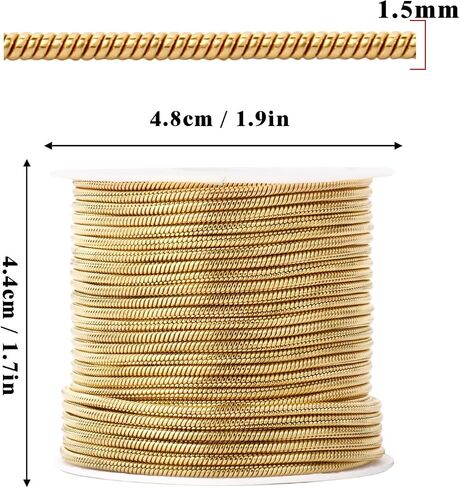 33 Feet Stainless Steel Snake Chains Roll, 1mm 304 Stainless Steel Round Snake Chain Bulk Spool for Jewelry Making DIY Craft in Saudi Arabia