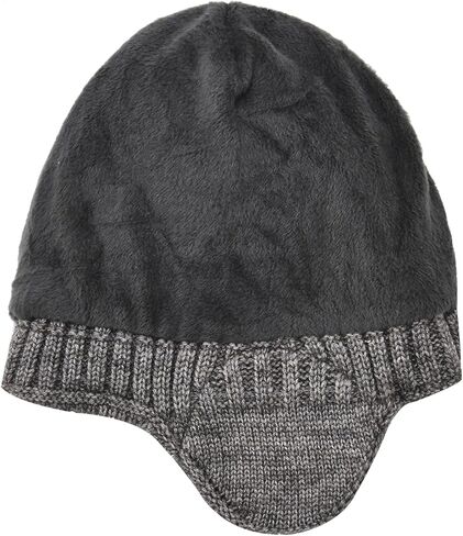 Exemaba للجنسين الاطفال Earflap قبعة ووشاح مجموعة 2PCS الشتاء الدافئة متماسكة الصوف مبطن الجمجمة قبعة الرقبة أكثر دفئا للبنين بنات 2-8y in Kuwait