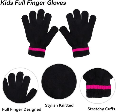 Girl Knit Cat Ear Beanie Hat and Glove Set Kids Winter Earflap with Braided Ski Skull Cap Mitten Set Age 3-7 in Kuwait