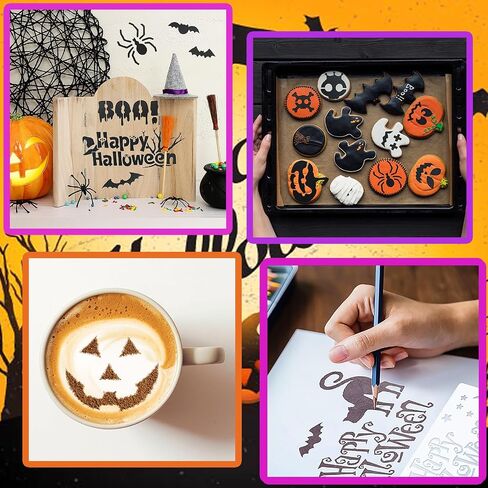 Painting Stencils,Reusable Painting DIY Stencil for Painting Decoration (Hallowee 72Pcs 3in and 6in) in Saudi Arabia