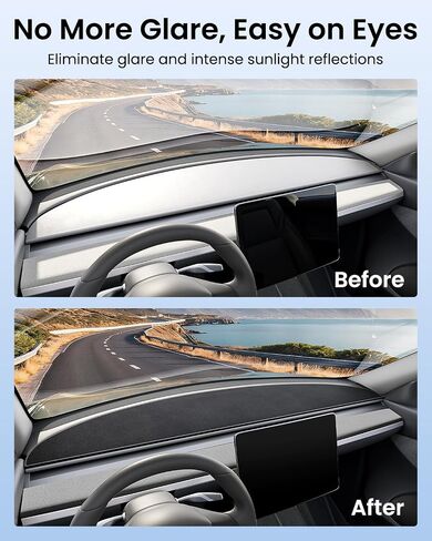 REEVAA® 2024 Newest Tesla Model 3 Highland Dashboard Cover Accessories [Anti-Glare, Full Protection] Anti-Slip Dash Cover Mat for Model 3 Highland, Soft Alcantara, Dustproof in Saudi Arabia