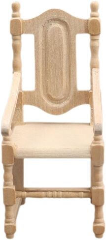 Hemoton Miniature Chair Wood Armchair Mini Dollhouse Furniture Dollhouse Top Decoration Miniature Furniture Mini Furniture Vintage Chair in Saudi Arabia