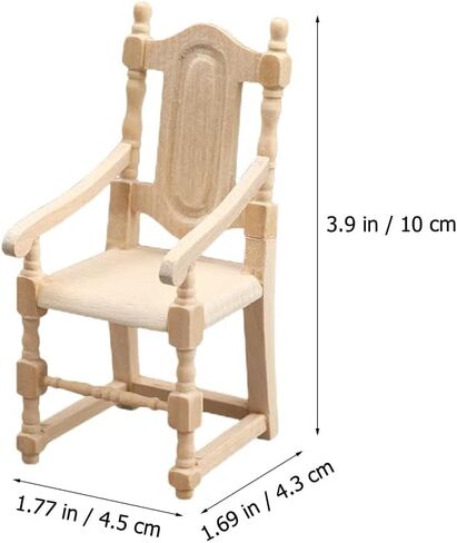 Hemoton Miniature Chair Wood Armchair Mini Dollhouse Furniture Dollhouse Top Decoration Miniature Furniture Mini Furniture Vintage Chair in Saudi Arabia