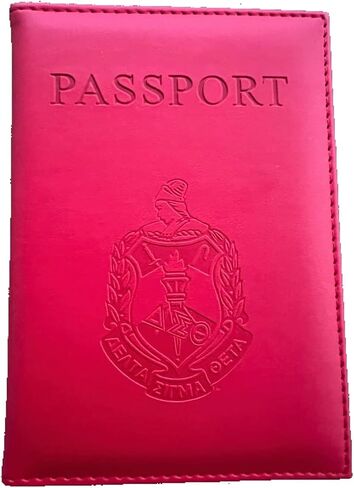 Delta 1913 Sigma Theta Red Passport Cover Holder Vegan Leather in Saudi Arabia