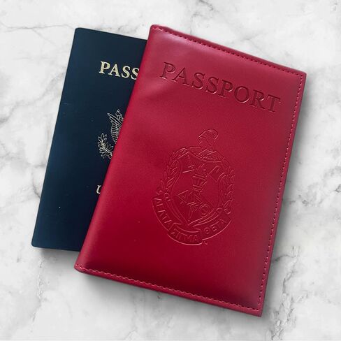 Delta 1913 Sigma Theta Red Passport Cover Holder Vegan Leather in Saudi Arabia