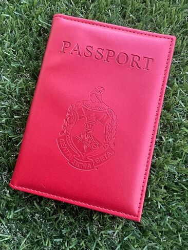 Delta 1913 Sigma Theta Red Passport Cover Holder Vegan Leather in Saudi Arabia