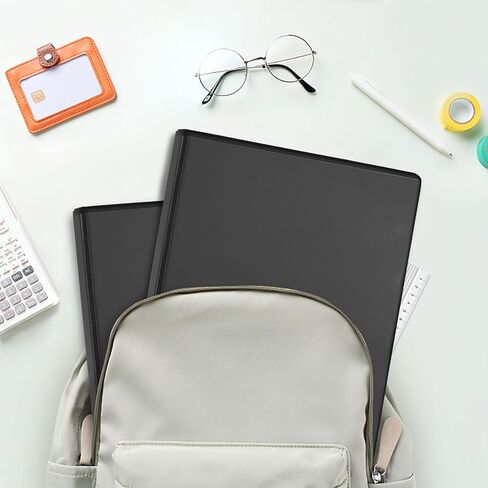 COMIX Economy 1 inch Binders 3 Ring, 1" Slant-D Clear View Binder with Inside Pockets, Holds 225 Sheets of US Letter Size Paper, Presentation Binder for School Office and Home, 8 Pack (Black) in Saudi Arabia