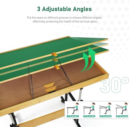 ALL4JIG 1500 Pieces Jigsaw Puzzle Board with Legs, 35.4"x26.4" Adjustable Puzzle Board for Adults, 3-Tilting Angles, Multi-Functional with 4+2 Drawers & Protective Cover in Saudi Arabia