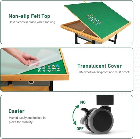ALL4JIG 1500 Pieces Jigsaw Puzzle Board with Legs, 35.4"x26.4" Adjustable Puzzle Board for Adults, 3-Tilting Angles, Multi-Functional with 4+2 Drawers & Protective Cover in Saudi Arabia