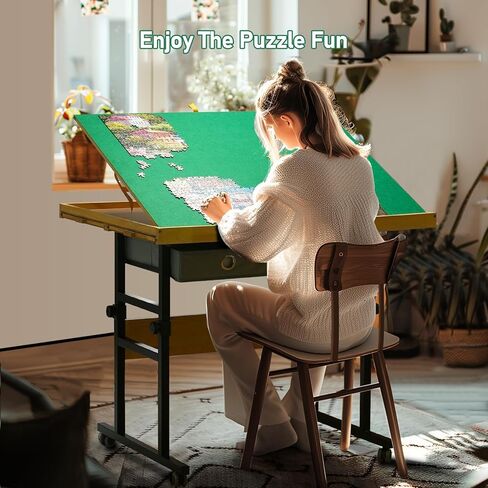 ALL4JIG 1500 Pieces Jigsaw Puzzle Board with Legs, 35.4"x26.4" Adjustable Puzzle Board for Adults, 3-Tilting Angles, Multi-Functional with 4+2 Drawers & Protective Cover in Saudi Arabia