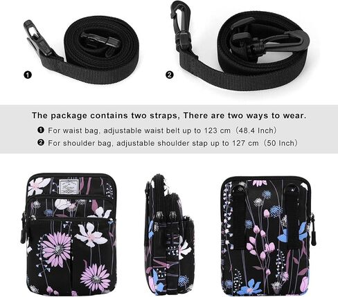 KAMO Multifunction Phone Bag One Shoulder Phone Waist Bag Diagonal Cross Bag Smart Phone Case Outdoor Bag Triple Zip Hipster Crossbody Purse for Women & Men in Kuwait