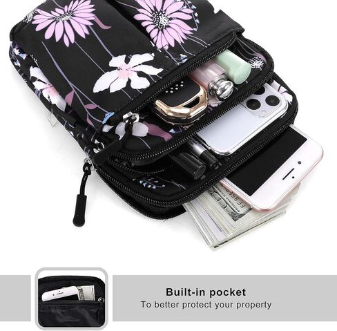 KAMO Multifunction Phone Bag One Shoulder Phone Waist Bag Diagonal Cross Bag Smart Phone Case Outdoor Bag Triple Zip Hipster Crossbody Purse for Women & Men in Kuwait