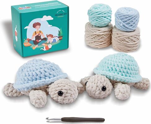 Eelexa Crochet Kit for Beginners, Crochet Animal Kits for Adults and Kids, Step-by-Step Video Tutorials and Easy Peasy Yarn, 3 Cats in Kuwait