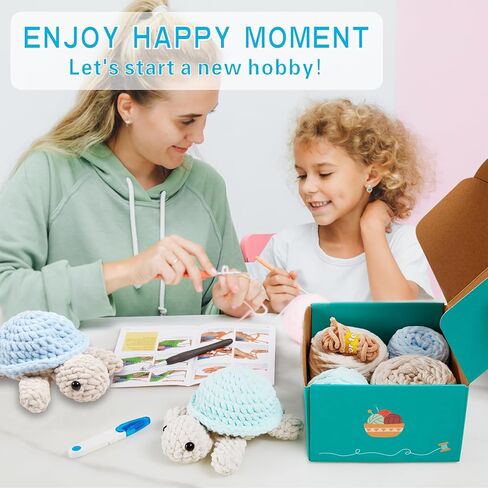 Eelexa Crochet Kit for Beginners, Crochet Animal Kits for Adults and Kids, Step-by-Step Video Tutorials and Easy Peasy Yarn, 3 Cats in Kuwait