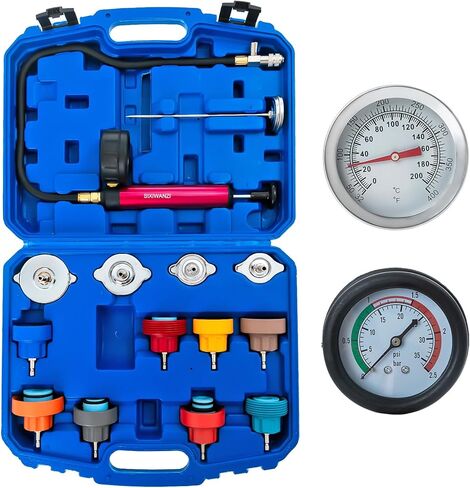 مجموعة اختبار ضغط المبرد العالمي مجموعة اختبار ضغط المبرد للسيارات نظام تبريد خزان المياه كشف تسرب 14 قطعة in Kuwait