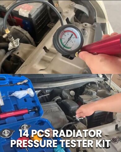 مجموعة اختبار ضغط المبرد العالمي مجموعة اختبار ضغط المبرد للسيارات نظام تبريد خزان المياه كشف تسرب 14 قطعة in Kuwait
