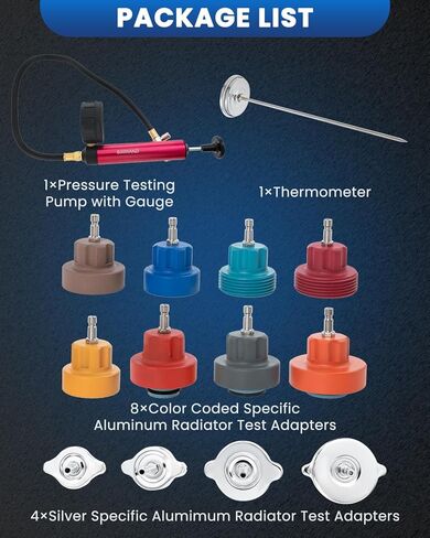 مجموعة اختبار ضغط المبرد العالمي مجموعة اختبار ضغط المبرد للسيارات نظام تبريد خزان المياه كشف تسرب 14 قطعة in Kuwait