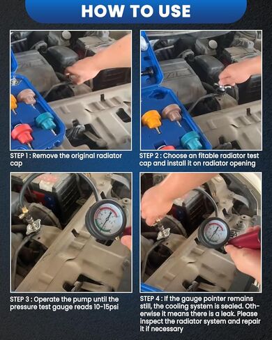 مجموعة اختبار ضغط المبرد العالمي مجموعة اختبار ضغط المبرد للسيارات نظام تبريد خزان المياه كشف تسرب 14 قطعة in Kuwait