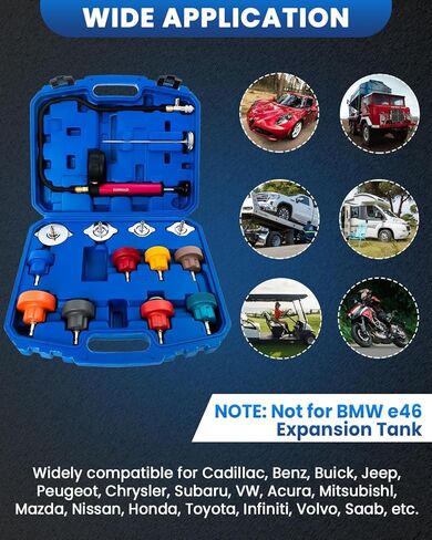 مجموعة اختبار ضغط المبرد العالمي مجموعة اختبار ضغط المبرد للسيارات نظام تبريد خزان المياه كشف تسرب 14 قطعة in Kuwait