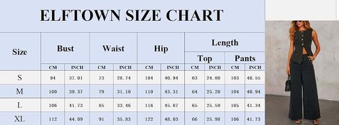 ELFTOWN Women's Denim 2 Piece Outfits Casual Button Down Sleeveless Top Trendy High Waist Jean Shorts in Saudi Arabia