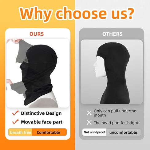 Kids Balaclava Ski Mask- Thermal Fleece Full Face Cover Winter Balaclava with Movable Face Part for Skiing Skating Cycling in Saudi Arabia