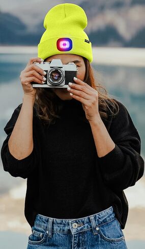 ATNKE LED Lighted Beanie Hat,USB Rechargeable 4 LED Red and Blue Flashing Running Headlamp Cap Gifts for Men and Women in Saudi Arabia