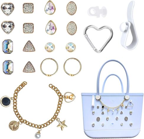 Bling Charm لحقيبة Bogg، مجموعة خطاف ملحقات حقيبة Bogg، حقيبة Momlife Charm لحقيبة حمل الشاطئ، ملحقات حقائب الشاطئ المطاطية in Kuwait