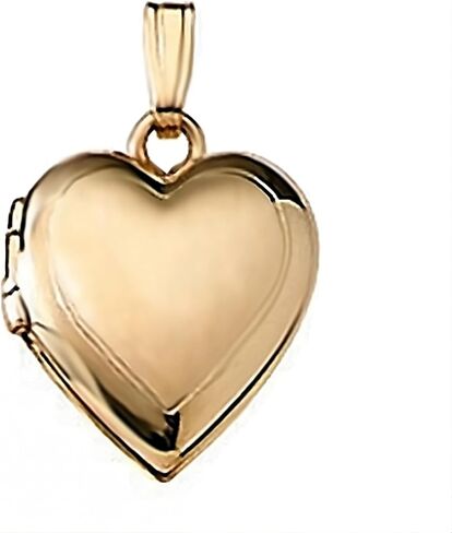 PicturesOnGold.com الصلبة 14K الذهب الأصفر على شكل قلب صغير عادي صورة المنجد قلادة تذكارية صورة هدايا مجوهرات للرجال والنساء - 1/2 بوصة × 1/2 بوصة in Saudi Arabia