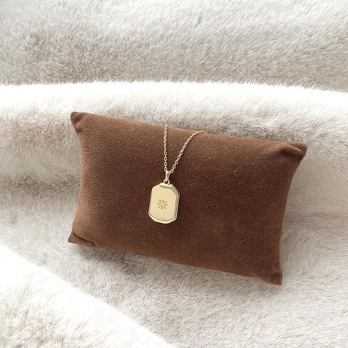 925 Sterling Silver 14K Gold Plated Rectangular Coin Lotus Photo Locket Pendant Necklace in Saudi Arabia