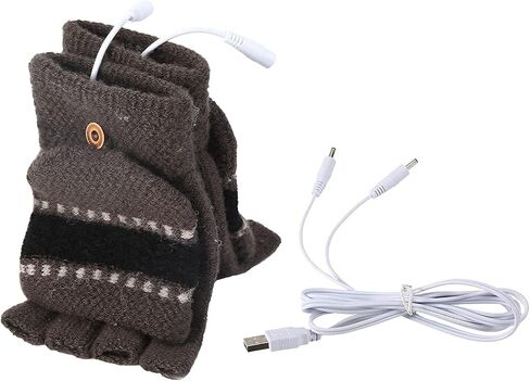 قفاز تدفئة USB للرجال والنساء، مدفئات يد USB لشتاء دافئ بأصابع كاملة ونصف أصابع دافئة لليد قفازات تدفئة USB للكمبيوتر المحمول in Kuwait