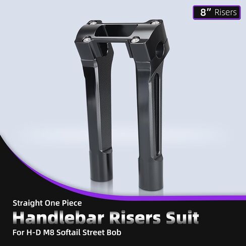 Motorcycle Handlebar Risers Compatible with Digital Dashboards, Straight One Piece Tall Handle Bar Risers Extension for Harley Newer M8 Softail Street Bob Breakout 2018-2022 Lowrider ST 2022 (8 inch) in Kuwait