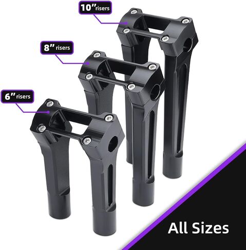 Motorcycle Handlebar Risers Compatible with Digital Dashboards, Straight One Piece Tall Handle Bar Risers Extension for Harley Newer M8 Softail Street Bob Breakout 2018-2022 Lowrider ST 2022 (8 inch) in Kuwait