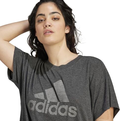 تي شيرت نسائي من adidas Future Icon Wins 3.0، Pink Strata Melange/White، Small in Saudi Arabia